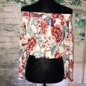 🔥2 for $24🔥 PRINTED OFF-THE-SHOULDER TOP,